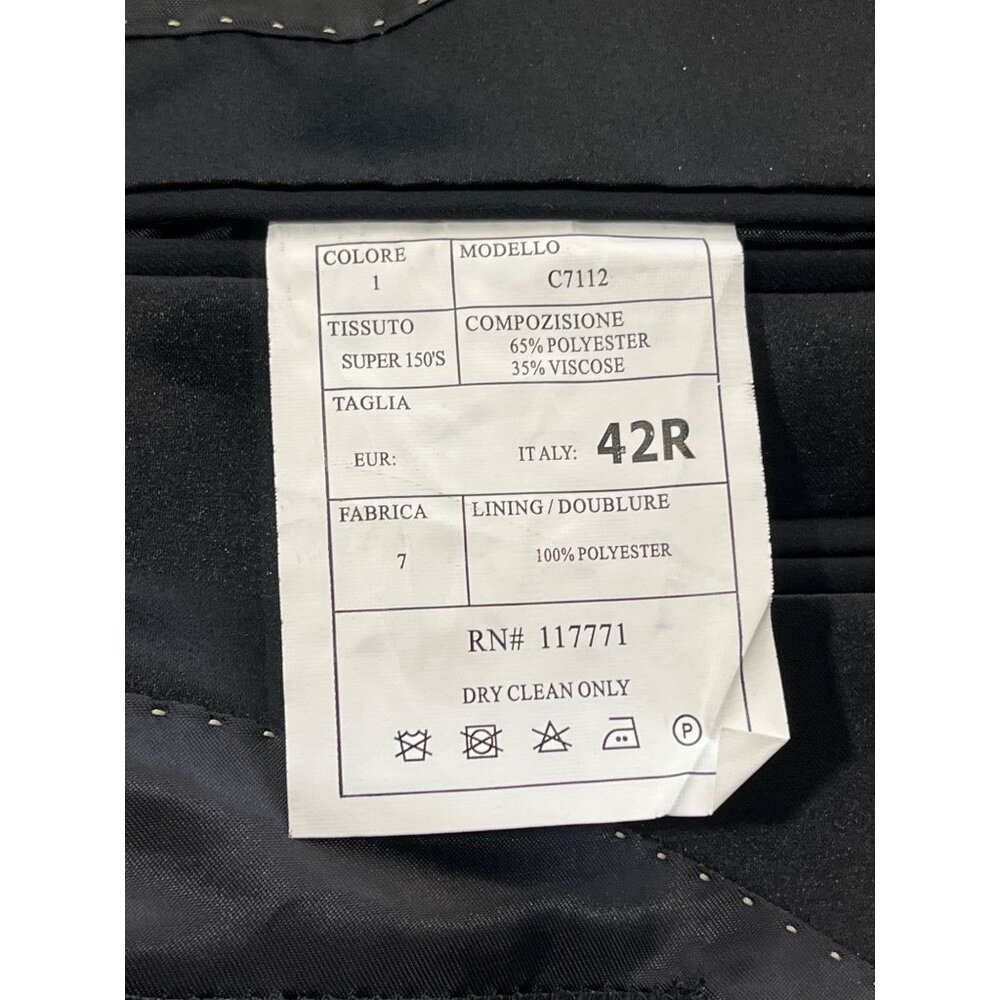 Cardi Super 150 Black Tuxedo Jacket 2-Button Notch C7112 Italy Mens 42R NEW - Picture 5 of 8